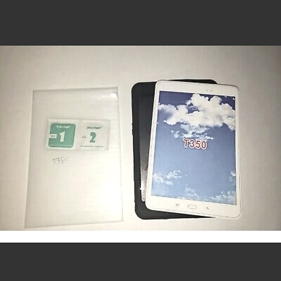 : * Samsung Galaxy  Tab A 8.0 shockproof T350 Stand Case & tempered clear glass - Picture 2 of 8